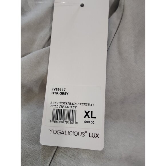 Yogalicious Lux Crosstrain Everyday Full Zip Heather Gray Jacket XL NWT - Picture 7 of 8